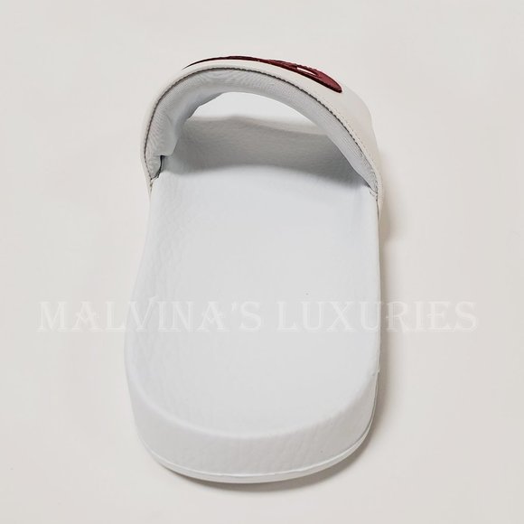 GUCCI SHOES WHITE LEATHER SLIDES INTERLOCKING G LOGO FLIP FLOPS sz IT 39 US 9 - Picture 13 of 16